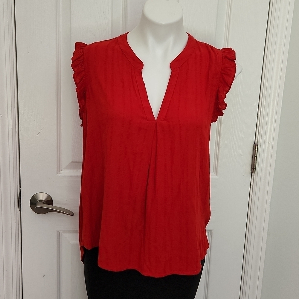 Universal Thread Red Ruffled Shirt - Picture 2 of 12